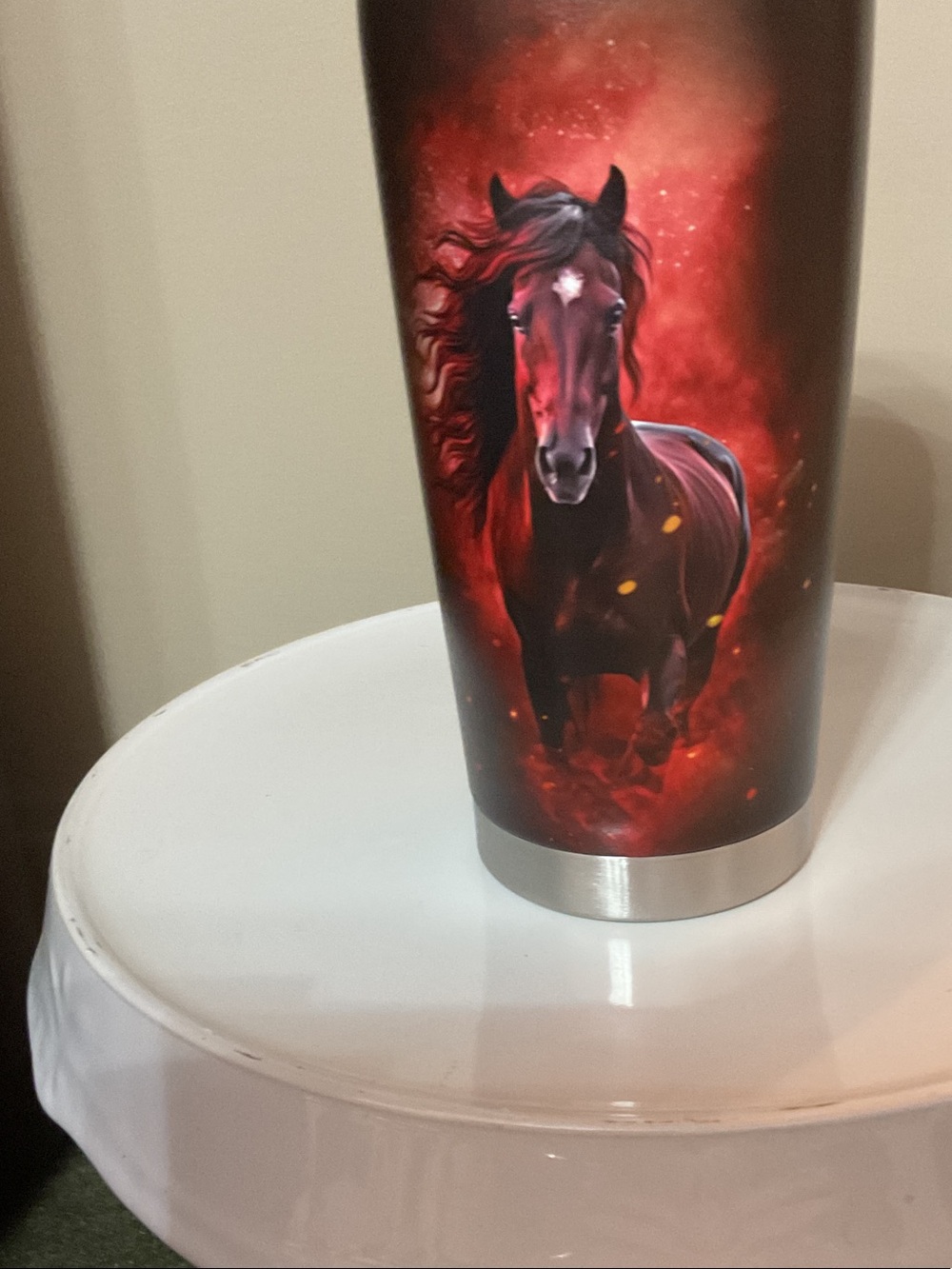 Red Stallion Decorative Tumbler - Home Art Print